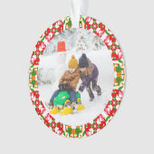 Jolly Feestelijke Rode Kerstmis Foto Afbeelding Li Ornament (voorkant)