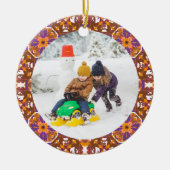 Jolly Festive Custom Christmas Photo Afbeelding Li Keramisch Ornament (Voorkant)