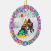 Jolly Festive Custom Christmas Photo Afbeelding Li Keramisch Ornament (Rechts)