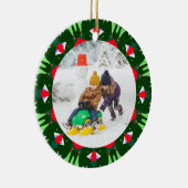 Jolly Festive Custom Christmas Photo Afbeelding Li Keramisch Ornament (Rechts)
