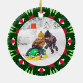 Jolly Festive Custom Christmas Photo Afbeelding Li Keramisch Ornament (Achterkant)