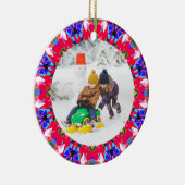 Jolly Festive Custom Christmas Photo Afbeelding Li Keramisch Ornament (Rechts)