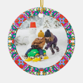 Jolly Festive Custom Christmas Photo Afbeelding Li Keramisch Ornament