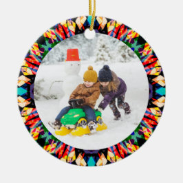 Jolly Festive Custom Christmas Photo Afbeelding Li Keramisch Ornament
