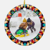 Jolly Festive Custom Christmas Photo Afbeelding Li Keramisch Ornament (Achterkant)