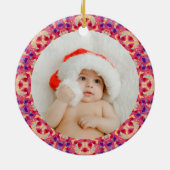 Jolly Festive Custom Christmas Photo Afbeelding Li Keramisch Ornament (Achterkant)