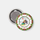 Jolly Festive Custom Christmas Photo Afbeelding Li Magneet (Voorkant / Achterkant)