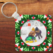 Jolly Festive Custom Christmas Photo Afbeelding Li Sleutelhanger (Voorkant)