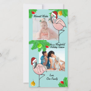 Jolly Flamingos Vakantiefoto met Kleurkeuze Feestdagenkaart