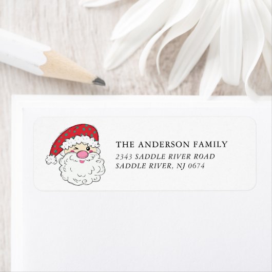 Jolly Fun Santa Retouradres Etiket (Insitu)