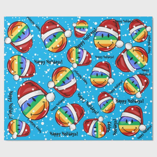 Jolly Gay Pride Flag kerststijl Cadeaupapier (Vlak)
