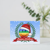 Jolly Gay Pride Flag Kerststijl Feestdagenkaart (Staand voorkant)