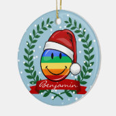 Jolly Gay Pride Flag kerststijl Keramisch Ornament (Links)