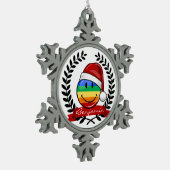 Jolly Gay Pride Flag kerststijl Tin Sneeuwvlok Ornament (Links)
