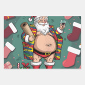 Jolly Gelukkige Vader Kerstmis Inpakpapier Vel (Voorkant 3)