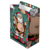 Jolly Gelukkige Vader Kerstmis Medium Cadeauzakje (Achterkant Gekanteld)