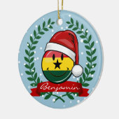 Jolly Ghanian Flag kerststijl Keramisch Ornament (Links)