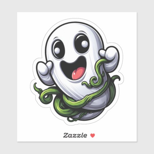 Jolly Ghost - Cartoon stijl Sticker (Vel)