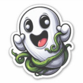 Jolly Ghost - Cartoon stijl Sticker (Voorkant)