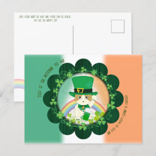 Jolly Ginger Tabby Irish Cheer Briefkaart