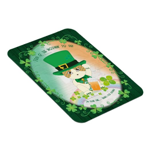 Jolly Ginger Tabby Irish Cheer Magneet (Rechterzijde)