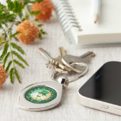 Jolly Ginger Tabby Irish Cheer Sleutelhanger (Zijkant)