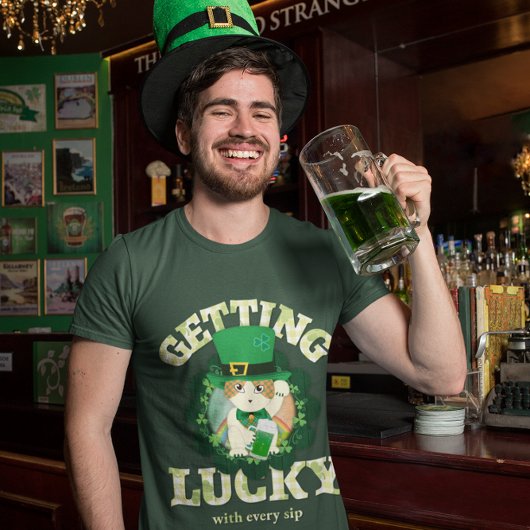 Jolly Ginger Tabby Irish Cheer T-Shirt