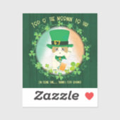 Jolly Ginger Tabby Irish Cheer Vinyl Sticker (Vel)