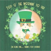 Jolly Ginger Tabby Irish Cheer Vinyl Sticker (Voorkant)