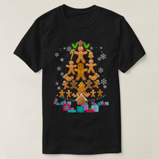 Jolly Gingerbread Christmas Tree Tee Gingerbread D T-shirt (Design voorkant)