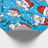 Jolly glimlachend Argentina Flag Holiday Cadeaupapier (Hoek)