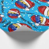 Jolly glimlacht Venezolaanse vlaggenkerst Cadeaupapier (Hoek)