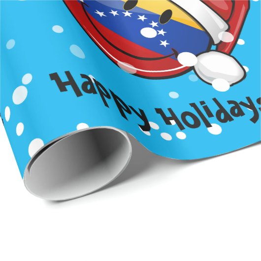 Jolly glimlacht Venezolaanse vlaggenkerst Cadeaupapier (Rol Hoek)