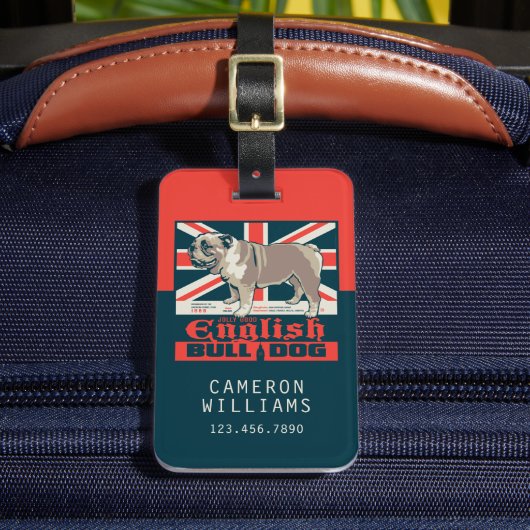 Jolly Goede Engelse Bulldog Bagagelabel (Voorkant Insitu 2)
