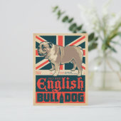 Jolly Goede Engelse Bulldog Feestdagenkaart (Staand voorkant)