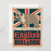 Jolly Goede Engelse Bulldog Feestdagenkaart (Voorkant / Achterkant)