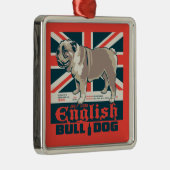 Jolly Goede Engelse Bulldog Metalen Ornament (Rechts)