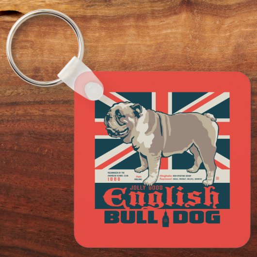 Jolly Goede Engelse Bulldog Sleutelhanger (Voorkant)