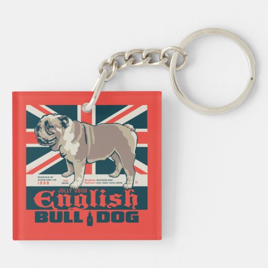 Jolly Goede Engelse Bulldog Sleutelhanger (Achterkant)