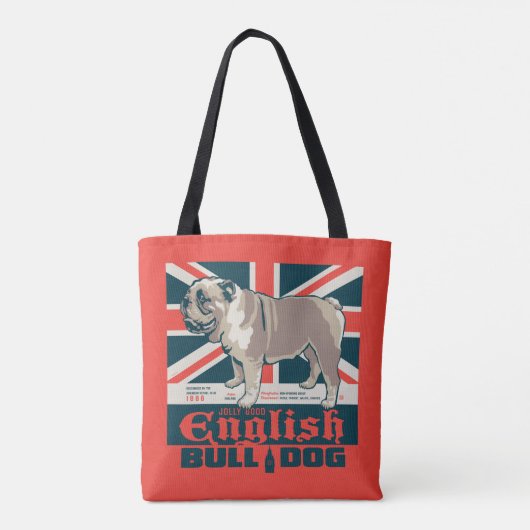 Jolly Goede Engelse Bulldog Tote Bag (Achterkant)