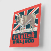 Jolly Goede Engelse Bulldog Vierkante Klok (Hoek)