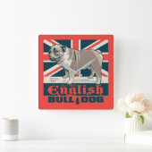 Jolly Goede Engelse Bulldog Vierkante Klok (Huis)