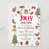 Jolly Goede Tijd Kerstmis Verjaardagsfeestje Kaart (Voorkant)