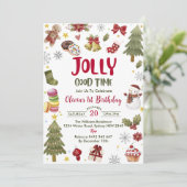 Jolly Goede Tijd Kerstmis Verjaardagsfeestje Kaart (Staand voorkant)