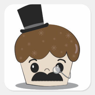 Jolly good mustache vierkante sticker