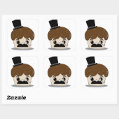 Jolly good mustache vierkante sticker (Vel)
