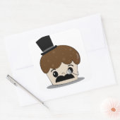 Jolly good mustache vierkante sticker (Envelop)