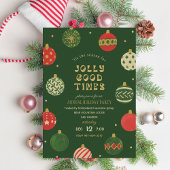 Jolly Good Times l Gold & Red Ornamenten Holiday Kaart
