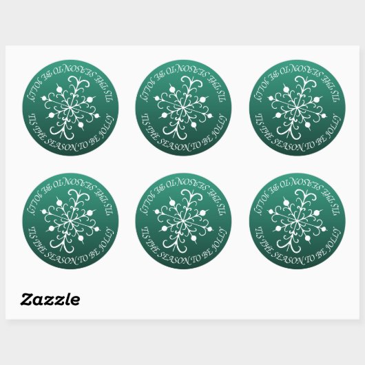 Jolly Green Snowflake Stickers (Vel)