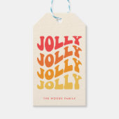 Jolly Groovy Wavy kleurrijke kerst Cadeaulabel (Voorkant)